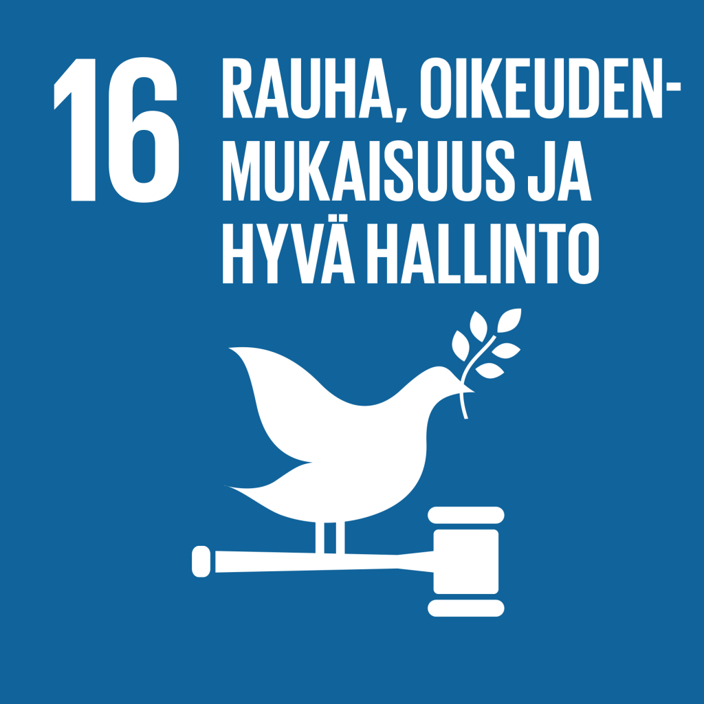 Tavoite16 Rauha, oikeudenmukaisuus ja hyvä hallinto